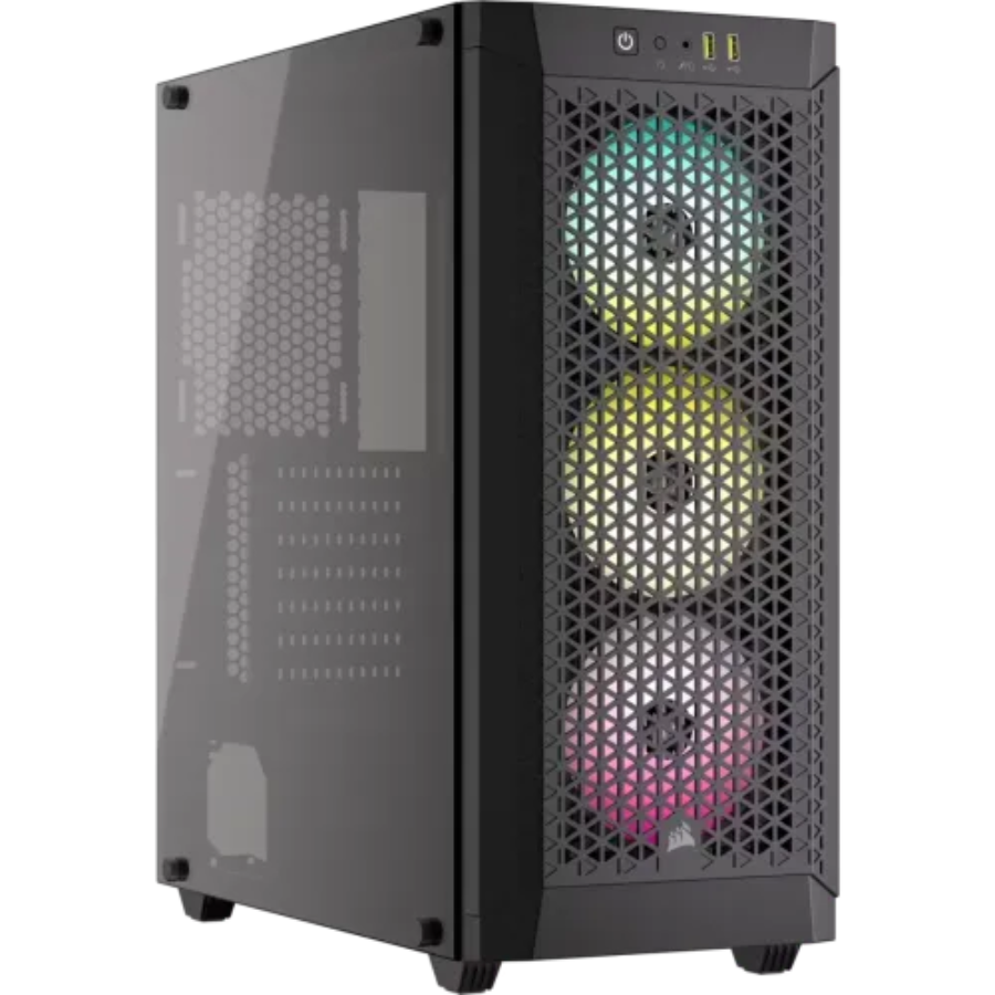 CORSAIR 480T RGB AIRFLOW MIS TOWER BLACK (TEMPERED GLASS SIDE WINDOW) ATX GAMING DESKTOP CASE
