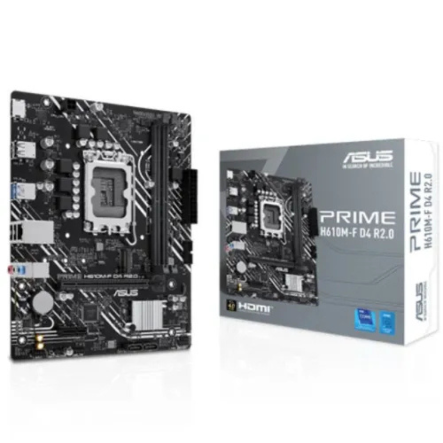 ASUS PRIME H610M-F D4 R2.0, INTEL H610 LGA 1700 MICRO ATX PCIe 4.0, M.2 SLOT, DDR4 MOTHERBOARD
